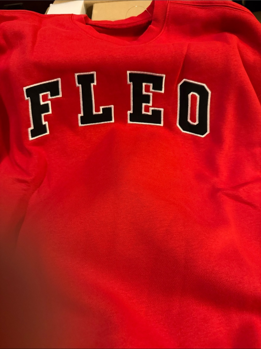 Fleo Red Sweatshirt with Black & White Lettering bundled with Sweatpants in red